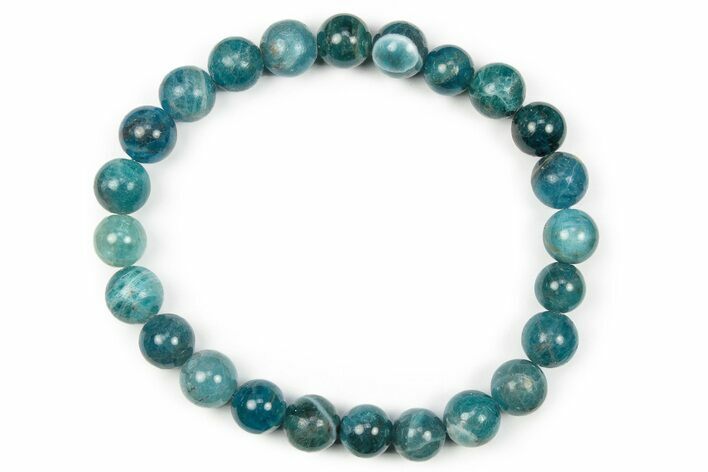 Blue Apatite Stone Bracelet - Elastic Band - Photo 1